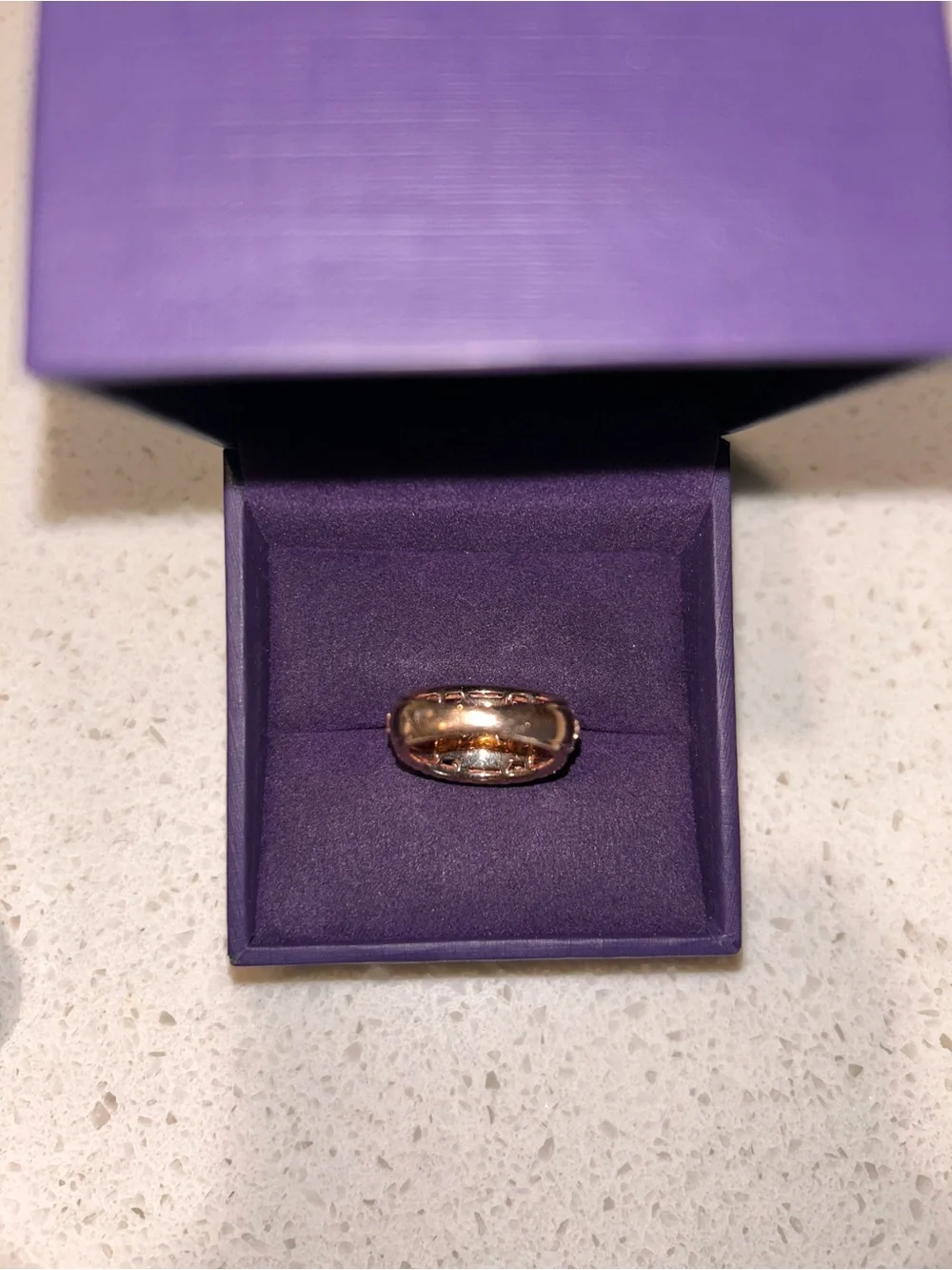 Rose Gold and White CZ Emerald Statement Natural Ring - Women Jewelry